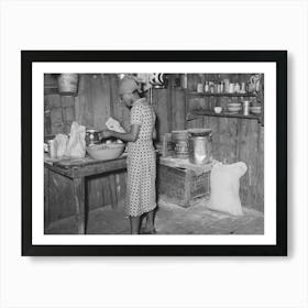 Woman Living On Farm Near Jefferson, Texas, Preparing Dinner By Russell Lee Art Print