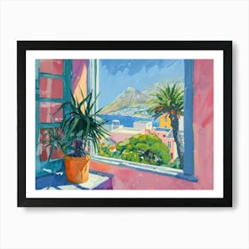 Cape Town From The Window View Painting 1 Art Print