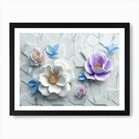 3d Flower Wall Art Art Print