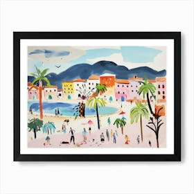 Reggio Calabria Italy Cute Watercolour Illustration 2 Art Print