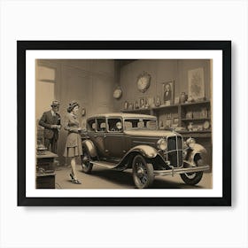 Old Car Showroom Art Print