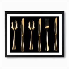 Gold Cutlery Art Print