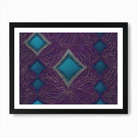 Purple And Blue Diamonds Abstract Art Print