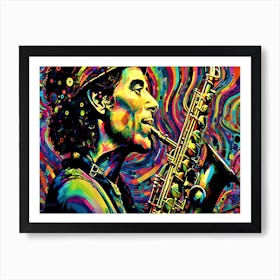 Afro Jazz Saxaphone - The Saxophone Player Art Print