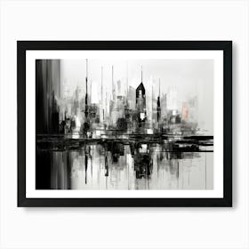 Cityscape Abstract Black And White 6 Art Print