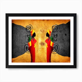 Tribal African Art Illustration In Painting Style 120 Art Print