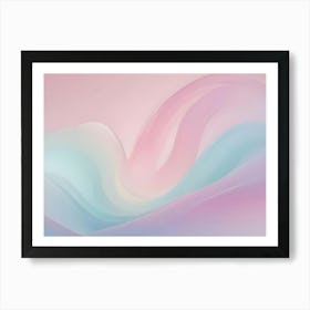 Abstract Image Of Soft, Flowing, Pastel Waves In Shades Of Pink, Blue, And Purple 1 Art Print