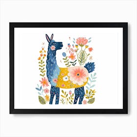 Little Floral Llama 1 Art Print