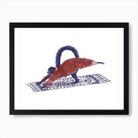 Lemur Plank - Animal Yoga Art Print