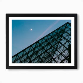 Moonrise Over The Louvre Art Print