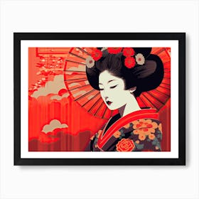 Simple Illustration Geisha 4 Art Print