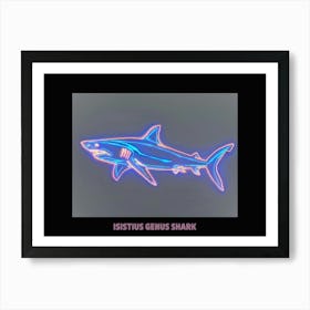 Neon Pink Isistius Genus Shark Poster 3 Art Print