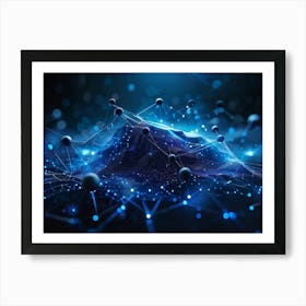 Abstract Digital Banner Featuring Interconnected Data Points Symbolizing An Ai Network Three Dimens (7) Art Print