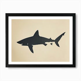 Largetooth Cookiecutter Shark Silhouette 4 Art Print