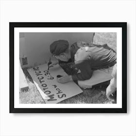 Painting A Sign, Fourth Of July, Vale, Oregon By Russell Lee Art Print