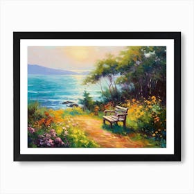 Bench By The Sea Art Print