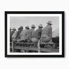 West Texans Sitting On Fence At Horse Auction, Eldorado, Texas By Russell Lee Art Print