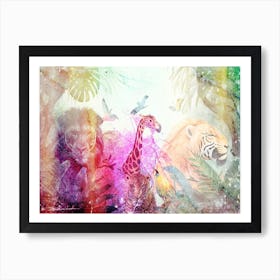 Exotic Junlge Animal Art Illustration In A Painting Style 02 Art Print