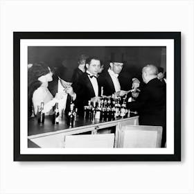 Prohibition, Black and White, Bar Cart Decor, Vintage Old Photo Art Print