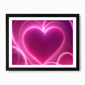 A Glowing Pink Heart Vibrant Horizontal Composition 81 Art Print