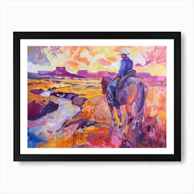 Cowboy Painting Colorado 1 Art Print