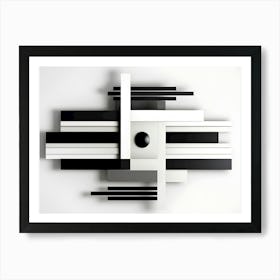 Minimal lines black and white Art Print