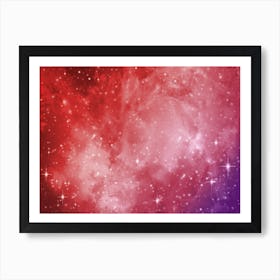 Red Purple Pink Galaxy Space Background Art Print