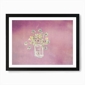 Watercolor Flowers In A Vase Art Print