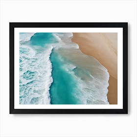 Into the Water - Aerial View Of A Beach Art Print