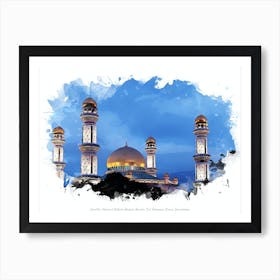 Jame Asr Hassanil Bolkiah Mosque, Bandar Seri Begawan, Brunei Darussalam Art Print