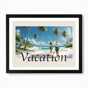 Vacation Vibes Escape the Ordinary White Beach 1 Art Print