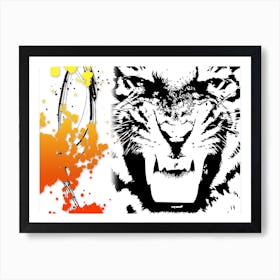 Tiger Animal Art Illustration In Painting Digital Style 04 Art Print