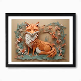 Fox Paper Art Art Print