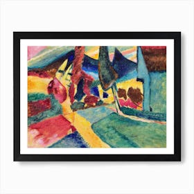 Landscape With Two Poplars, Wassily Kandinsky Art Print