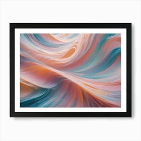 Abstract Image Of A Series Of Undulating Waves In A Metallic, Iridescent Finish Art Print