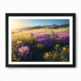 Picturesque Meadow Abloom With Vibrant Flowers Art Print