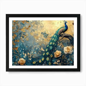 Exquisite Vintage Artistic Background with Abstract Illustrations Art Print