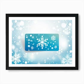 Card Featuring Defocused Snowflake Pattern Radiating Shine Abstract Design Gently Juxtaposing Wint Art Print