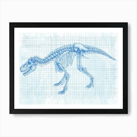 Amargasaurus Skeleton Hand Drawn Blueprint 1 Art Print