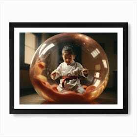 Karate Baby Bubble Art Print