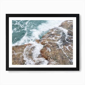 Sea water, waves and rocks on the coast Art Print
