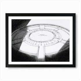 An Expertly Sketched Circular Emphasis Marks Illuminated By Striking Increases In The Graphite Pre Art Print