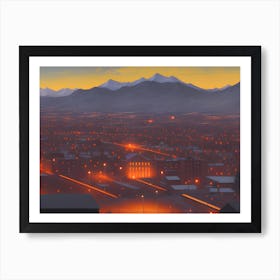 Cityscape At Dusk Art Print