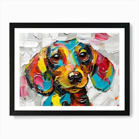 Dachshund Dog Colourful Art Art Print