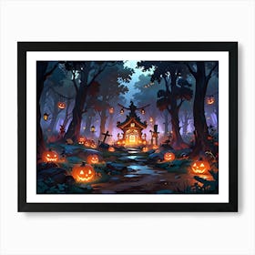 Halloween In The Woods Art Print