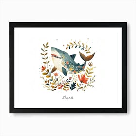 Little Floral Shark 3 Poster Art Print