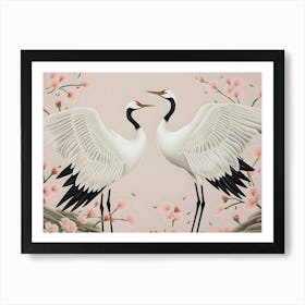 Japanese Crane Birds Art Print