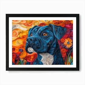 Cane Corso Paper Quilling Dog Portrait II Art Print