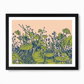 Floral Forest Growing Green Art Print