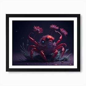 Cute Red Crab (6) Art Print